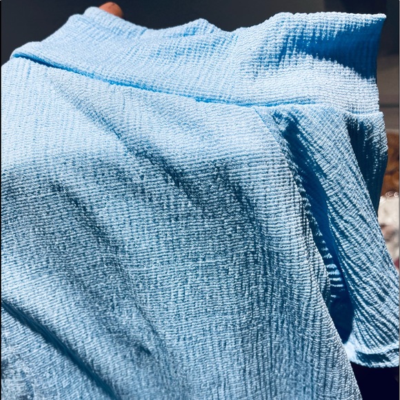 New! Clearance 🔥 Sky Blue Soft Knit Criss Cross Top Side Slits - Picture 7 of 7